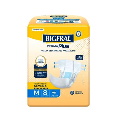 Imagem de Fralda Bigfral Derma Plus M 8 Unidades