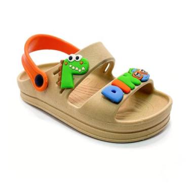 Imagem de Papete Sandalia Infantil Menino Dino Dinossauro Confortável Leve Antid
