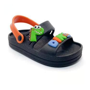 Imagem de Papete Sandalia Infantil Menino Dino Dinossauro Confortável Leve Antid