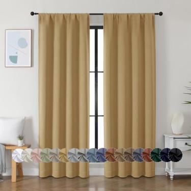 Imagem de Conjunto de 2 painéis Blackout Curtains Simplebrand Ava Gold 213x213cm
