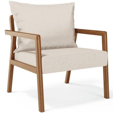 Imagem de Poltrona Decorativa Para Sala de Estar e Living Alícia B04 Linho Cru - Lyam Decor