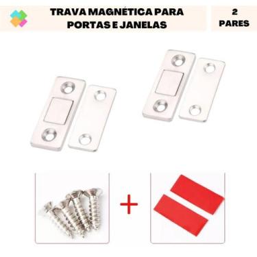 Imagem de 2 Fecho Magnético Trava Porta, Gaveta, Janela Envio Imediato - YA Acce