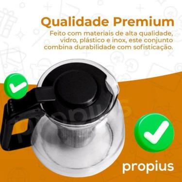 Imagem de Chaleira Bule Infusor 1L E 4 Xícaras Inox Café Chá Jarra