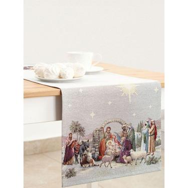 Imagem de Caminho de Mesa Nativity 45x140cm Gobelin Lurex Dourado