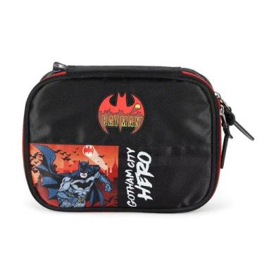 Imagem de Estojo Box Escolar Menino Grande 100 Pens Porta Lápis Batman - Luxcel,