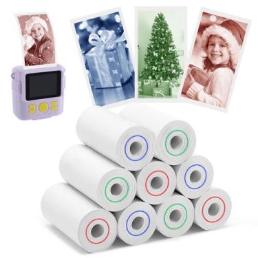 Imagem de Rolos de papel para câmera infantil Biubee, pacote com 9, vermelho, az