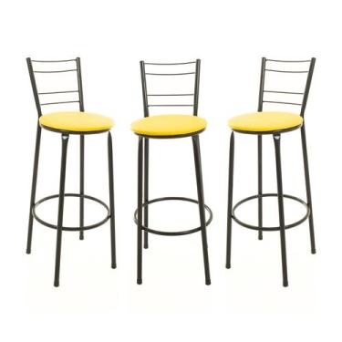 Imagem de Kit 3 Banquetas Banco Alto Balcão Cozinha Área Gourmet 4 Arames - ESPA