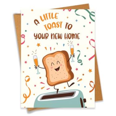 Imagem de Um pequeno brinde à sua nova casa, cartão de inauguração de casa, parabéns, primeiro lugar, novo lugar, mudança, corretor de imóveis, presente de fechamento para colega amigo da família - Tamanho 12 x