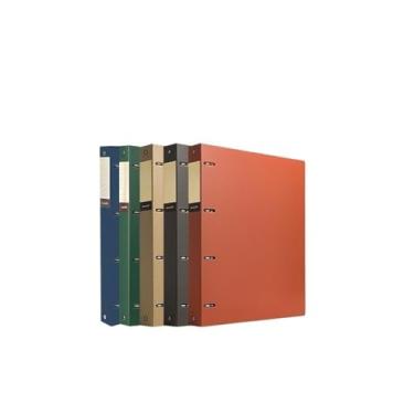 Imagem de Pasta de documentos A4 folheto organizador de informações de arquivo de folhas soltas perfurado 3 peças PP pasta de arquivos espessada com quatro furos suporte de documentos