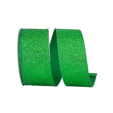 Imagem de Reliant Ribbon Fita de borda com fio Glitter Lame, 6,35 cm x 24 m, verde esmeralda