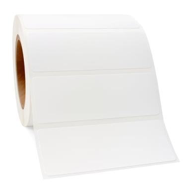 Imagem de Etiquetas de código de barras de transferência térmica brancas em branco - 70 mm x 25 mm (aprox. 6.9 cm x 2.5 cm), 500 etiquetas/rolo, núcleo de 38 mm, adesivo permanente, envio multiuso, inventário