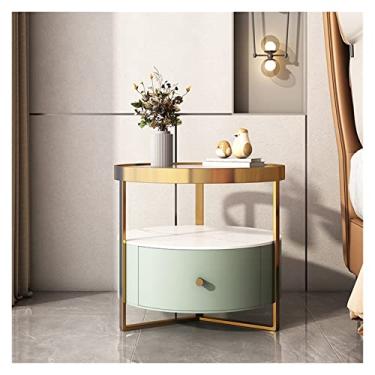 Imagem de Mesa de cabeceira simples e moderna mesa de cabeceira para quarto mesa de cabeceira pequena prateleiras mesa de cabeceira (cor: E, tamanho: 50 * 50 * 50 cm)