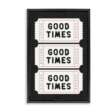 Imagem de Stupell Industries Good Times Tickets on Black Black Floater Canvas Wall Art, design por Lettered and Lined, 25 x 17