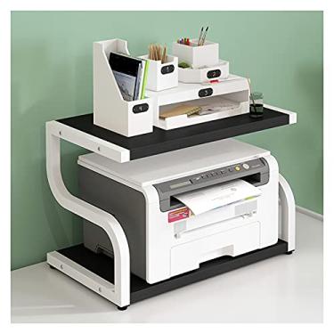 Imagem de Suporte de impressão grande para impressora, rack de exibição de tubo giratório, impressora multifuncional de mesa, copiadora, scanner (quatro cores), mesa de impressora (cor: preto)
