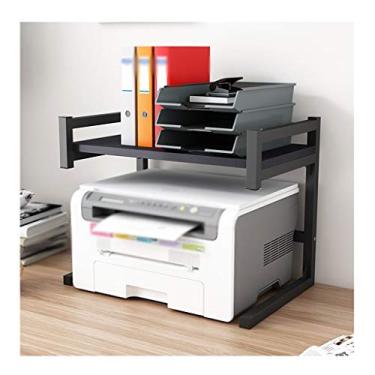 Imagem de SUNESA Suporte de impressão Suporte de impressora de mesa moldura de aço inoxidável rack de armazenamento de mesa de 2 camadas para escritório sala de estar máquina de fax scanner de livros prateleira
