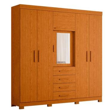 Imagem de Guarda Roupa Virtus Casal 5 Portas com Espelho Albatroz, Cinamomo
