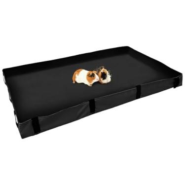 Imagem de Toyosport Forro de gaiola de porquinho-da-índia, tapete de gaiola de coelho lavável à prova d'água, almofada inferior de gaiola de longa duração com bordas elevadas, reutilizável para animais pequenos