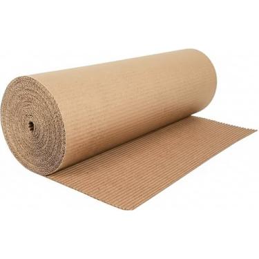 Imagem de Rolo Bobina Embalagem De Papelão 120cm com 50 metros mts Embalagem Micro Ondulado Pardo resistente (30 Metros)