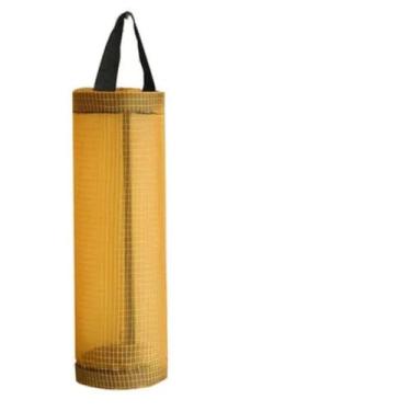 Imagem de Puxa Saco Organizador de Sacolas Plásticas para Cozinha - Porta Sacolas Compacto e Resistente - Dispensador de Sacolas Reutilizáveis para Armário e Parede - Shop100 (Laranja)