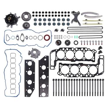 Imagem de INGKAN Conjunto de junta da cabeça do cilindro do motor 4,7L com bomba de água de óleo de corrente de distribuição apto para Chrysler Aspen para Dodge Dakota para Jeep Commander Grand Cherokee Ram
