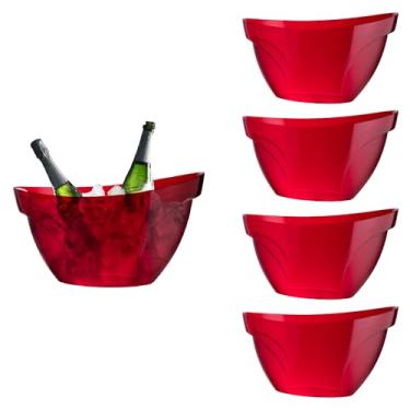 Imagem de Champanheira Grande 12l Elegante Resistente Acrilíco 5pçs (VERMELHO)
