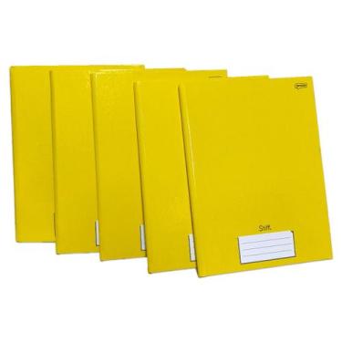Imagem de Caderno Brochura Grande 96 Folhas Universitario Stiff 5 Unid, Amarelo