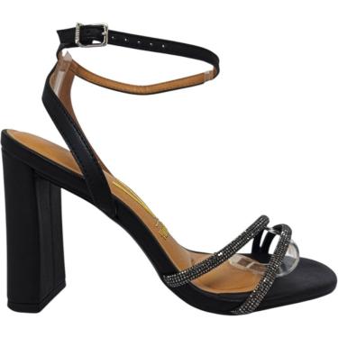 Imagem de Sandalia Feminina Casual Social Dia a Dia Passeio Trabalho com Strass Salto Alto Vizzano 6550.103