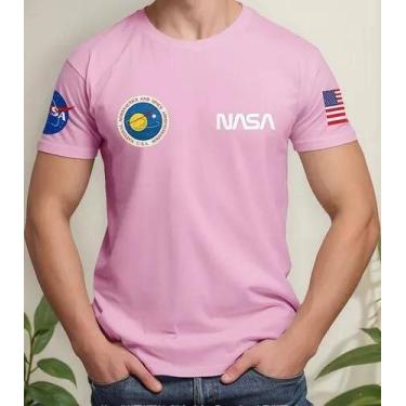 Imagem de Camiseta Camisa Algodão Feminina Masculina Adulto Astronauta NASAA Ast