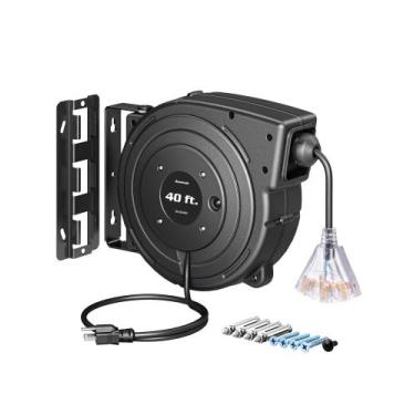 Imagem de Carretel de cabo de extensão DEWENWILS 40FT retrátil 12/3AWG SJTOW