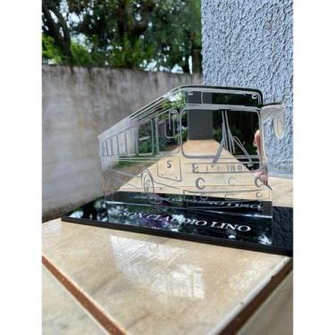 Imagem de troféu personalizado lembrança -motorista ônibus acrílico espelhado - 