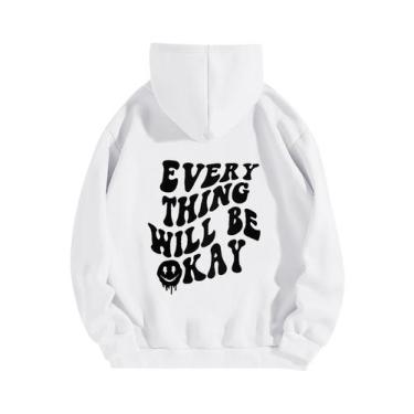 Imagem de Moletom SOLY HUX feminino com capuz estampado de grandes dimensões bra