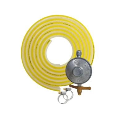 Imagem de Kit Gás Fogão Mangueira Amarela, Abraçadeira Regulador | 1 metro | 8 metro (1 Metro)