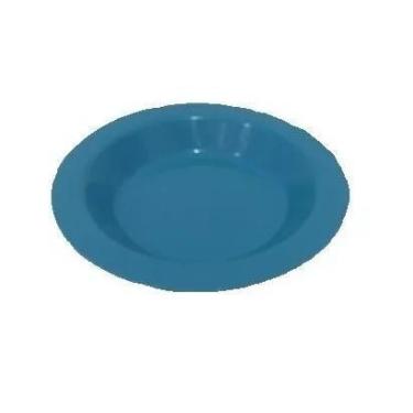 Imagem de Prato Plástico Merenda Escolar Azul 21 cm - 100 Pçs - MMT