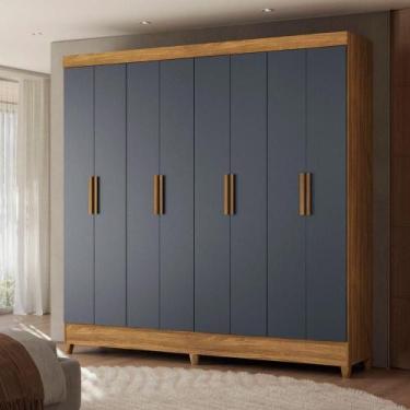 Imagem de Guarda-roupa Marajó Paris 8 Portas 2 Gavetas Moval Freijo/cinza - MOVA