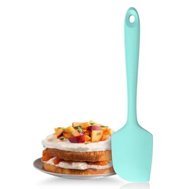Imagem de Conjunto de espátulas de silicone de alta temperatura 144 °C antiaderentes para cozinhar, misturar, assar e servir com alça antiderrapante (Aqua Sky)