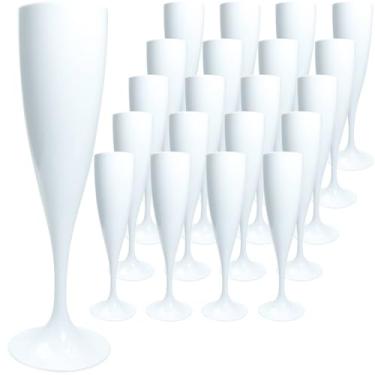 Imagem de 40 Taça Champanhe Branca Para Festas Casamento Acrílico 170ml