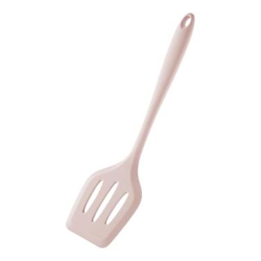 Imagem de Espátula de silicone antiaderente, espátula para fritar resistente ao calor, espátula de grau alimentício de uma peça para uso na cozinha (rosa)