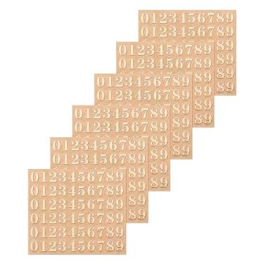 Imagem de 6 adesivos de resina com número de folhas 3D pequeno 1 a 9 ouro rosa mini número adesivo metálico liga brilhante para resina unhas scrapbooking 4,5 mm