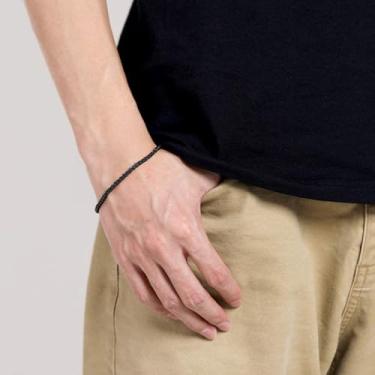 Imagem de Pulseira masculina de aço inoxidável banhado a ouro 18 quilates / prata 3 mm/9 mm pulseira de corrente de trigo Spiga Joias modernas, One Size, Aço inoxidável, Sem Pedra Preciosa