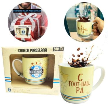 Imagem de Caneca Xícara Porcelana Reforçada 300Ml Café Clube Grêmio