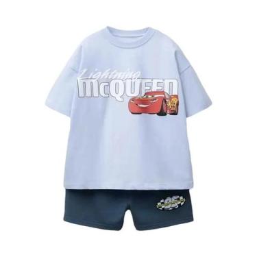 Imagem de Conjunto De Roupa Infantil Para Meninos Com Camiseta De Gola Redonda E