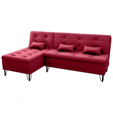 Imagem de Sofá Cama com Chaise 3 Lugares 2,00 Mts Nice Matrix Vinho