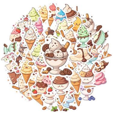 Imagem de 50 peças de adesivos de sorvete, sobremesa, doces, doces, adesivos, brinquedos, adesivos, adoráveis artigos de papelaria para guitarra, faça você mesmo, bicicleta, skate, laptop, bagagem, decoração