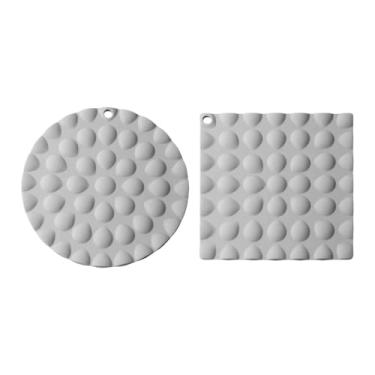 Imagem de SiaBiced Jogo Americano de Mesa para Jantar, Porta-Copos para Caneca de Café, ao Calor, em Silicone (Quadrado e Redondo), Cinza