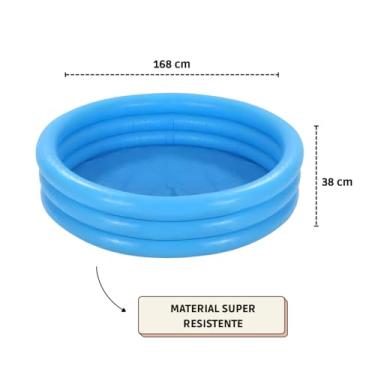 Imagem de Piscina Inflável Redonda Infantil Azul 581 Litros Verão