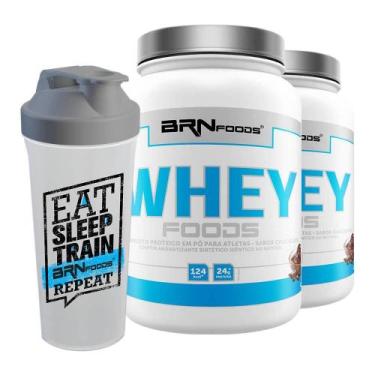 Imagem de Kit 2X Whey Protein Foods 900G + Coqueteleira 600Ml - Brn Foods
