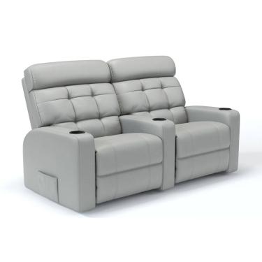Imagem de Sofá 2 Lugares Reclinável Manual Em Couro Bovino Cinema