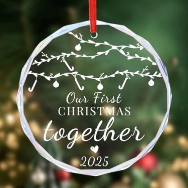 Imagem de Presentes de casamento para casais 2025 presente do Sr. e Sra. Presente de cristal de vidro de casamento, presentes de chá de panela, recém-casados, para casal recém-casado, primeiro Natal, enfeite de