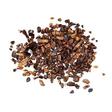 Imagem de 200 g/0,44 lb 5-7 mm pedra lascada, cristal triturado natural quartzo irregular, pedras polidas decoração de cascalho para enchimento de vaso de plantas de aquário, marrom