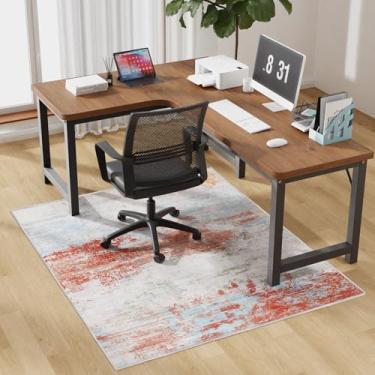 Imagem de Tapete para cadeira de escritório abstrato moderno de 127 x 152 cm, fácil de limpar, tapetes para cadeira de computador, tapetes para escritório em casa, tapetes de mesa para cadeiras de rodinhas